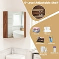 thumbnail image 4 of Giantex 23.5" Corner Medicine Cabinet with Mirror, Wall Mounted Bathroom Cabinet for Small Spaces, Brown, 4 of 9