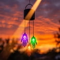 thumbnail image 4 of Halloween Solar Wind Chime Lights, Hanging Ghost Pumpkin Skull Decorative Lantern, Outdoor Garden Yard Porch Holiday Display, Haunted House Fall Festival Seasonal Decorative Lighting, 4 of 7