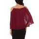 thumbnail image 3 of INSPIRAR CHIC Blusa Elegante con Capa de Chiffon para Cóctel de Boda de Mujeres con Hombros Descubiertos L Vino Rojo, 3 of 6