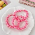 thumbnail image 2 of pitrice 3pcs Hair Rope Colorful Rubber Bands Cute Accessories Hairbands Woman Headdress Soft Ornament Pretty Accessory Pink, 2 of 7