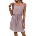 thumbnail image 3 of Vestido Mini con Cordón Texturizado y Calado para Mujer, Rosa y , Talla L, 3 of 7