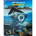 thumbnail image 2 of Underwater Camera 4K Dual Screen Waterproof Camera for Snorkeling with 64G SD Card,Action Camera with 16X Digital Zoom 48 MP Autofocus ,2 Battery(black), 2 of 7