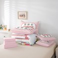 thumbnail image 6 of jejeloiu Cute Nutcracker 7-Piece Twin Bedding Sets,Pink Geometric Stripe Bedding Comforter Set,Merry Christmas Sheet Sets For Girls Kids,Breathable Home Decor Reversible, 6 of 8