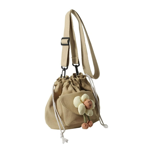 Bolso tipo cubo para mujer, estilo hobo, moderno, para teléfono móvil, bolso de mano, pequeño, bandolera Caqui