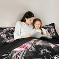thumbnail image 5 of Homewish Pink Rose Bedding Comforter Set,Romantic Valentine'S Day Twin Comforter Sets,Gothic Moth Bedding Set For Girls,Super Cozy Room Decor Reversible,2-Piece, 5 of 8