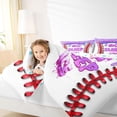 thumbnail image 4 of Feelyou Dreamy Birthday Cake Bedding Comforter Set, Cartoon Baseball Stripes Twin Comforter Sets, Eat Sleep Sport Reversible Bedding Set, Luxury Bedroom Decor, 2pcs, 4 of 8