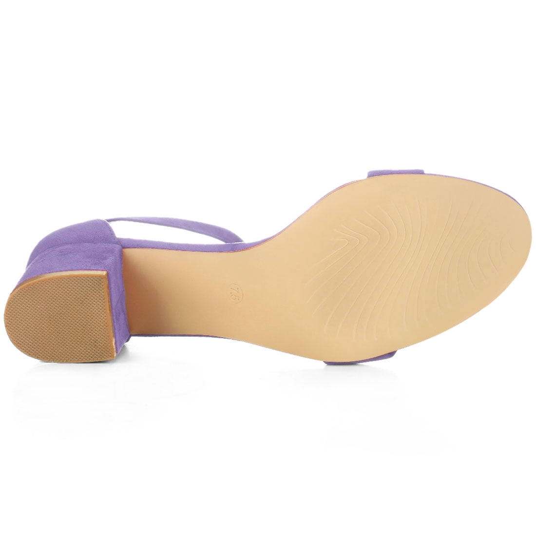 DARING DIVA Women's Open Toe Block Heel Ankle Strap Sandals Purple 7
