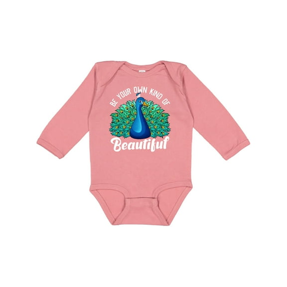 Inktastic Peacock Girls Long Sleeve Baby Bodysuit