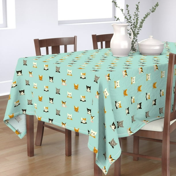 Tablecloth Vintage Cats Cute Retro Animals Cat Faces Kitty Gender
