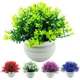 thumbnail image 6 of Mini Plastic Artificial Plants Grass in Pot/Small Artificial Faux Greenery/Mini Plants Topiary Shrubs Fake Plants for Bathroom, House Decorations, 6 of 8