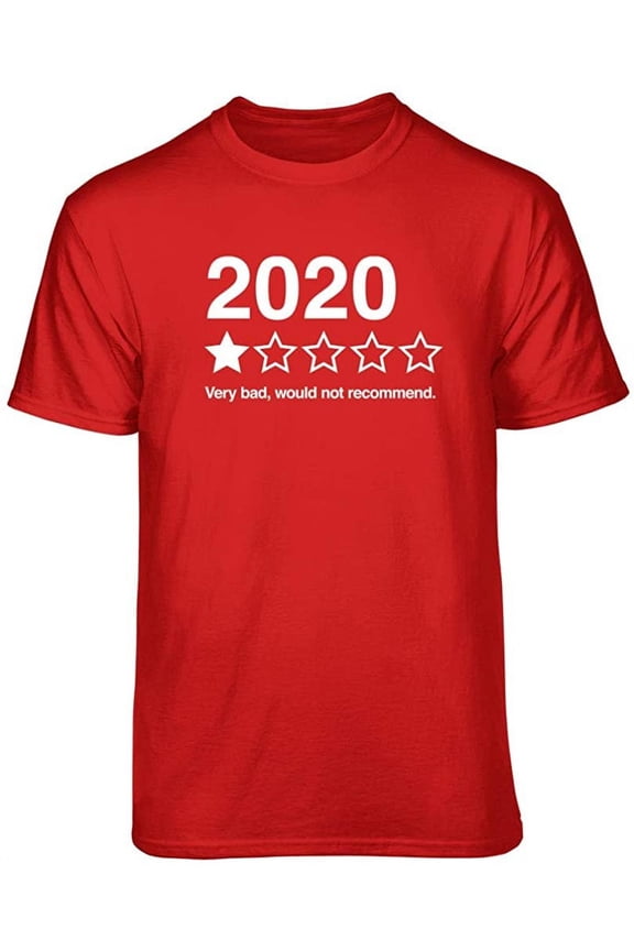 2020 Rating Graphic T-Shirt (Medium - Standard Fit, Red White Ink)