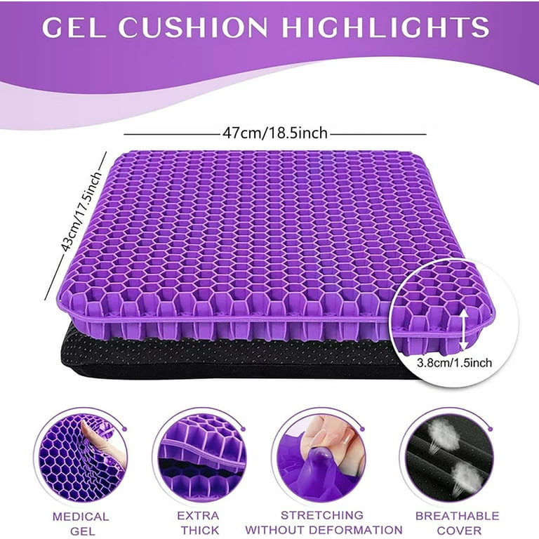 19.7＂ Gel Seat Cushion, Super Large & Thick Office Chair Cushion for Long  Sitting - Back Hip Tailbone Pain Relief Cushion, Egg Seat Cushion Desk  Chair