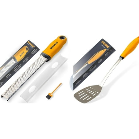 

HYKE Citrus Zester & Cheese Grater and Kitchen Grill Spatula Stainless Steel Heavy Duty Slotted Turner
