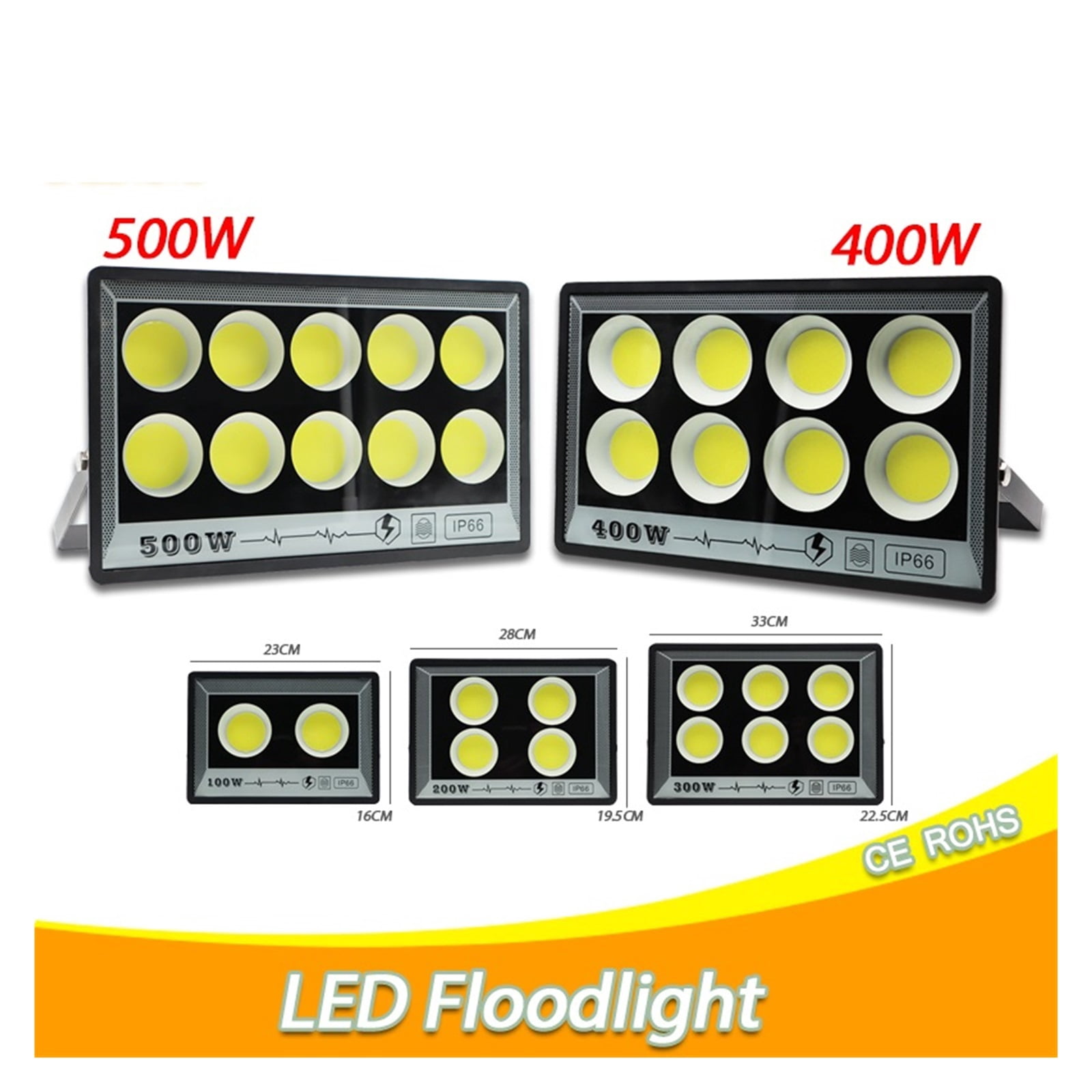 Led Flood Light 500W 200W 100W 50W Outdoor Wall Floodlight Spotlight IP66 Waterproof LED Street Lamp Landscape Lighting - Wide Angle Beam