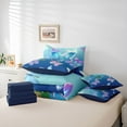thumbnail image 6 of Homewish Kawaii Butterfly 7 Pieces Bedding Comforter Set,Multicolor Butterflies Full Bedding Set,Blue Pink Purple Fitted Sheet Flat Sheet For Girls,Ultra Soft Home Decor Reversible, 6 of 8