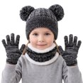 thumbnail image 6 of PureCasa Kids Hat Scarf Gloves Set Fleece Lined Warm Beanie Hat Scarf Gloves Three-Piece Set Kids Winter Holidays Gift, 6 of 6
