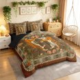 thumbnail image 2 of Manfei Vintage Tiger Queen Bedding, Retro Aztec Flower Bedding Comforter Set Queen, Brown, Black Reversible, 7 Pieces, 2 of 6