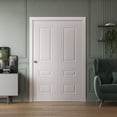 thumbnail image 2 of Sliding Closet Bi-fold Doors 64 x 84 inches | SELECT 3329 White | Sturdy Tracks Moldings Trims Hardware Set | Wood Solid Bedroom Wardrobe Doors, 2 of 5