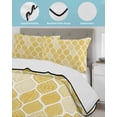 thumbnail image 4 of Yellow Geometric Full Size Down Alternative Comforter, Lightweight Comforter Quilt Bedding Set with Pillow Shams Morocco Modern Abstract Plaid Art All Seasons Bed Comforter Duvet Insert 78"x90", 4 of 7