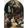 thumbnail image 2 of Mascagni, Donato 11x14 Gold Ornate Wood Framed with Double Matting Museum Art Print Titled - Nativity of The Virgin, 2 of 4