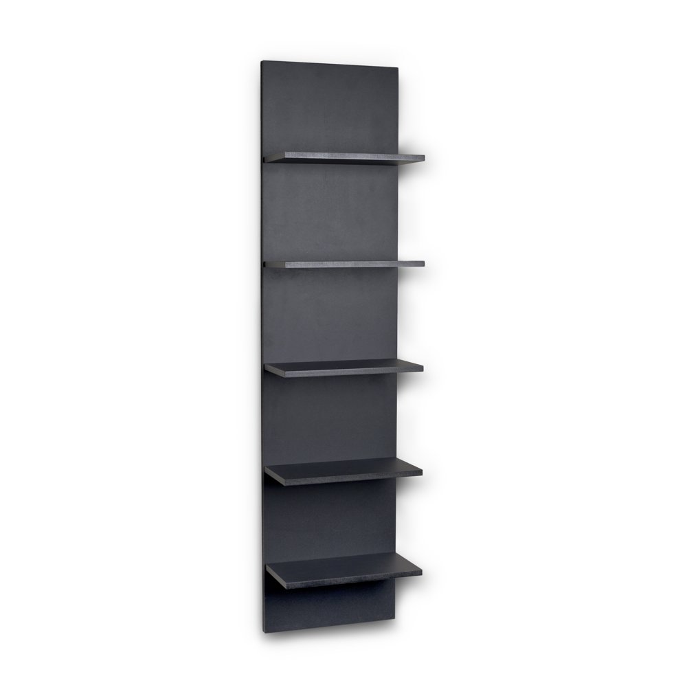 Danya B. Black Grain Finish Wide Column Wall Shelf