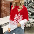 thumbnail image 5 of jjayotai Womens Sweater Clearance Women's Christmas Crewneck Sweater Long Sleeve Printed Loose Pullover Top, 5 of 9