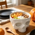 thumbnail image 5 of BiFandian Halloween Skull Ceramic Serving Bowl Set, 300 Milliliter Small 500 Milliliter Large Skull Bowl, Halloween Decorations Indoor Outdoor Holiday Party Table Decor for Snacks, Treats, 5 of 7