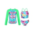 thumbnail image 1 of Sywiyi Kids Girls 3 Pieces Long Sleeve Zipper Rash Guard Swimsuit Tankini Swimwear Set Sunsuits UPF Colorful 12, 1 of 7