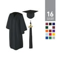 thumbnail image 2 of Class Act Graduation Adult Unisex Matte Graduation Cap and Gown with Tassel and Gold Charm, Navy, Cap & Gown, 2 of 9