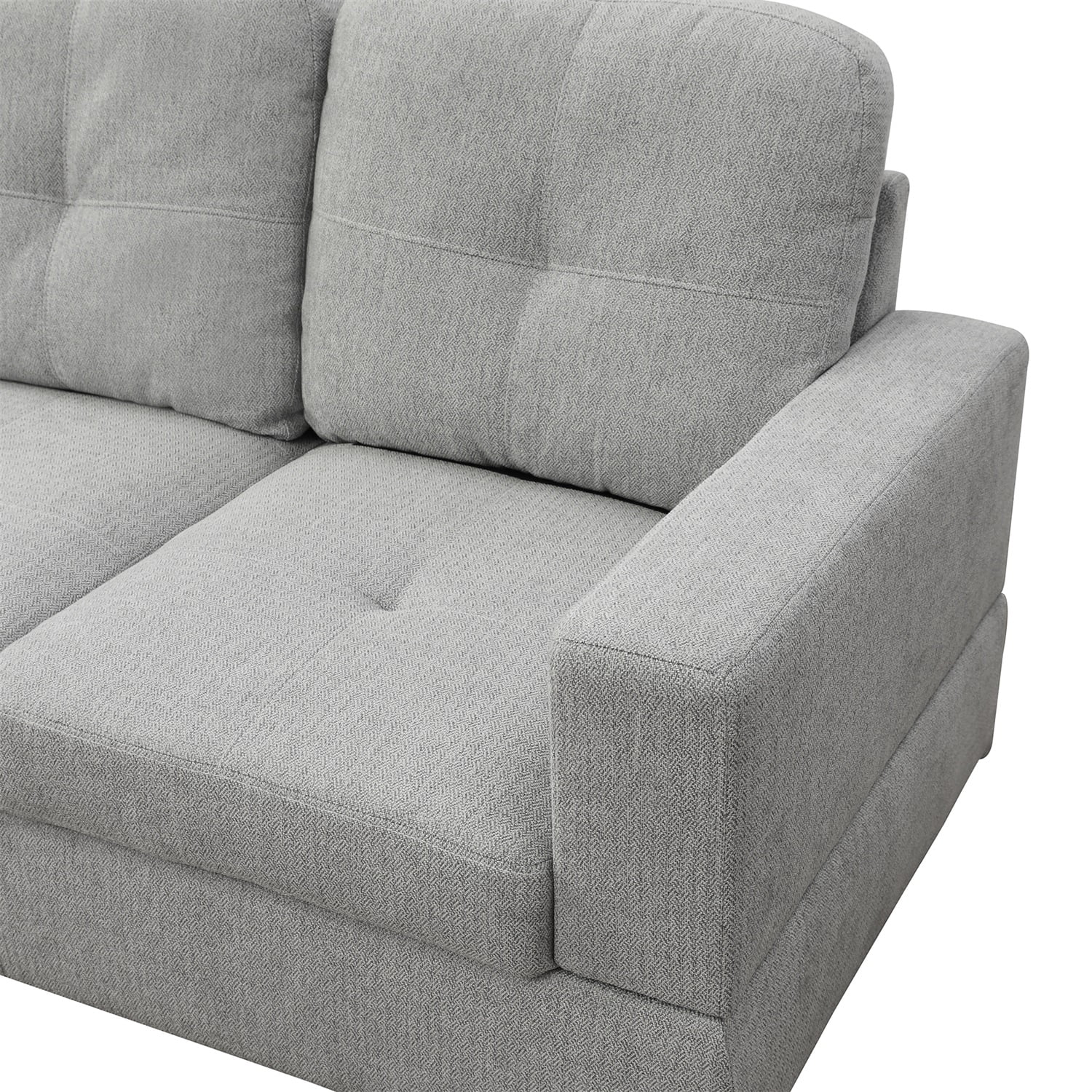 Hommoo Modern Couches and Sofa Set, Flannel Living Room Furniture Sets, Sectional Sofa for Living Room,off-White(No Ottoman)