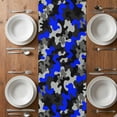 thumbnail image 6 of Blue Gray Black Table Runner - 90 Inch Long, Kitchen Dining Table Runner Dresser Scarves, Modern Gradient Abstract Texture Art Farmhouse Decor for Coffee Tables Wedding Party Banquet, 6 of 8