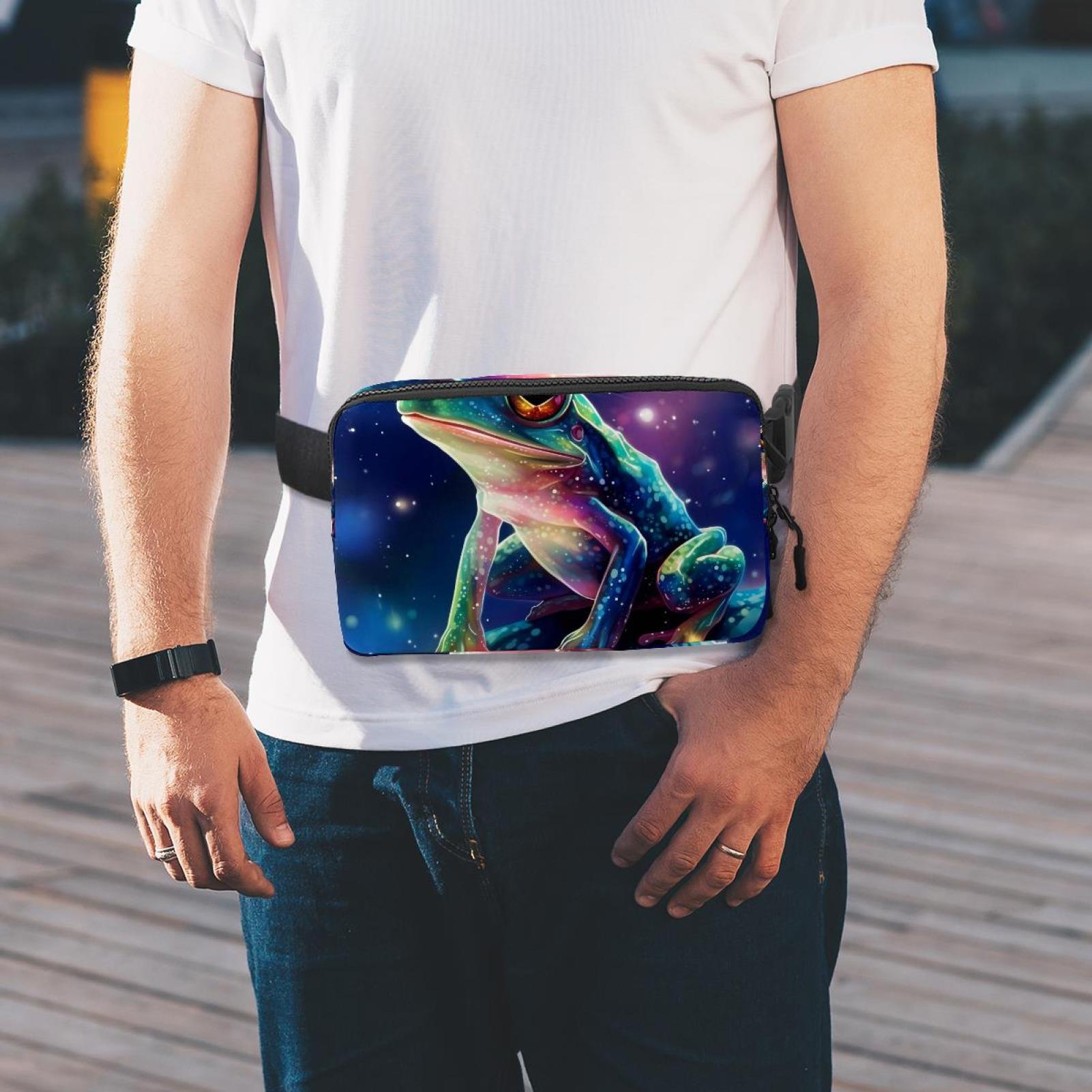 Star Frog Running Belt Money Belt Waist Bag Cross Body Bag Lightweight Adjustable Extension Strap Unisex Black Kindly Waterproof SportsOutdoor Hiking Cycling Travel Gym Workout Running Belt Bag²