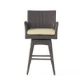 thumbnail image 2 of Brown Wicker Swivel Armed Barstool, 2 of 10