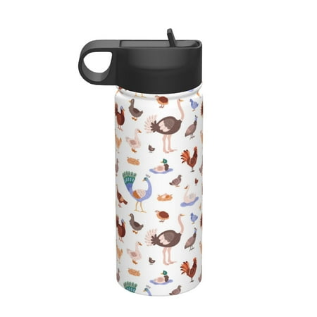 

Goofa Farm Birds Goose for Insulated Kettle 18oz Water Bottle Insulated Tumbler with Handle & Flip Straw - Fits in Cup Holder Leak Resistant Tumbler