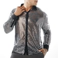 thumbnail image 3 of Txlixc Camisa de lentejuelas de primavera y otoño para hombres Txlixc moda, 3 of 6