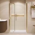 thumbnail image 4 of Pemberly Row 48x 36 x 74-3/4 Shower Kit with Base and Door in Brushed Gold, 4 of 16