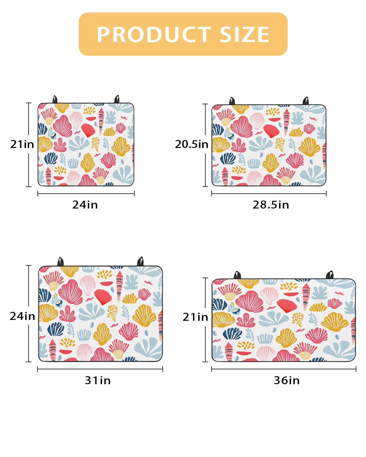 nqOlkjepod Large Induction Cooktop Protector Mat 24"x21", Colorful Coastal Shells Stove Top Covers for Electric Stove, Watercolor Summer Ocean Life Stove Burner Cover Mats, Glass Top Stove Cover