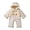 Beige, variant on Jalioing Baby Boys Girls Winter Jumpsuit Thermal Fuzzy Fleece Hooded Snowsuit Thick Warm Long Sleeve Zipper Rompers