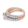 thumbnail image 5 of AFFY 4.50CT Round White Cubic Zirconia Wedding Ring Set in 14K Rose Gold over Silver-5, 5 of 8