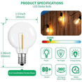 thumbnail image 1 of 18 Pcs Ampoules LED de Remplacement G40, Base à Vis E12 Incassable pour Solaire Blanc Chaud, 1 of 7