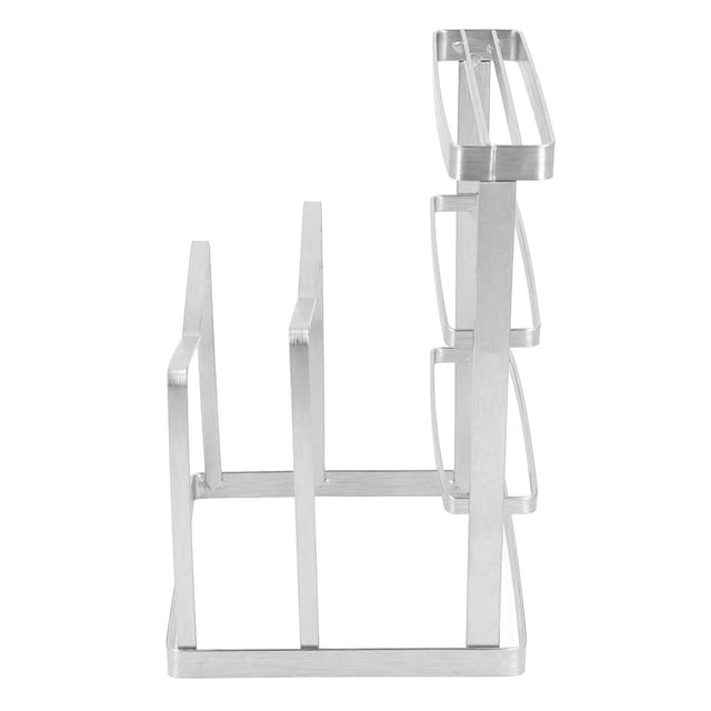 Cutting Board Organizer, Stainless Steel Cutting Board Holder Rack Multifunctional Large Capacity Pot Pan Lids Rack Storage Stand for Kitchen Cabinets and Countertops, No Drill