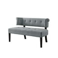 thumbnail image 3 of Inspired Home Banc en Lin Cassius, Gris Clair, 3 of 5