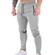 thumbnail image 3 of Pantalones largos para hombre, color liso, bolsillos, cremallera, cuerda, pantalones casuales, pantalones para hombre, 3 of 4