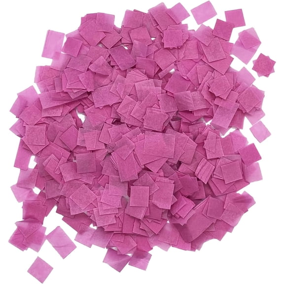 Ultimate Confetti, Pink Biodegradable Confetti Squares - Flame-Resistant and Slow-Falling Tissue Paper Confetti for Cannon and Launcher use – Best for Celebrations - 1 lb, 16 oz