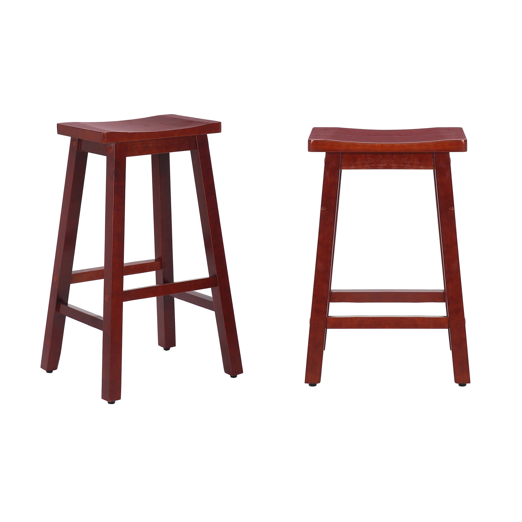 WestinTrends Reed 29 Inch Saddle Bar Stools Set of 2, Solid Wood
