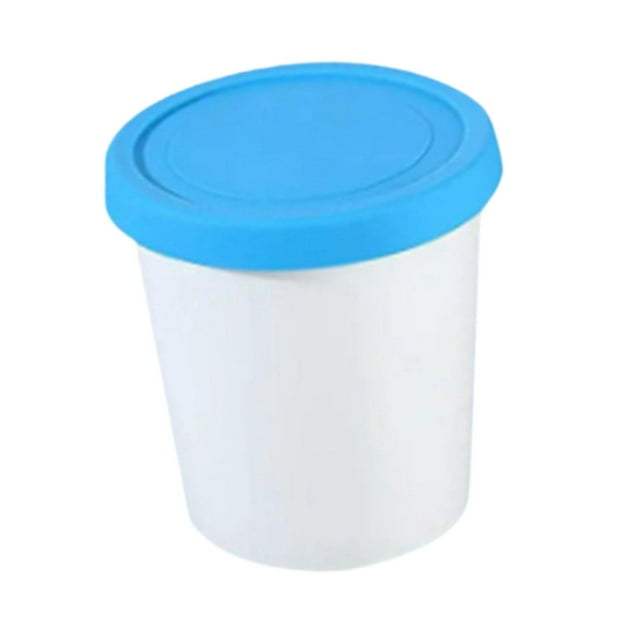 Vaso de pinta para helado, recipiente hermético para almacenamiento de helados, recipiente transparente para congelador azul