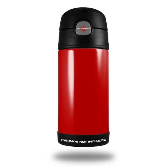 Skin Decal Wrap for Thermos Funtainer 12oz Bottle Solids Collection Red (BOTTLE NOT INCLUDED) by WraptorSkinz