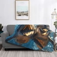 thumbnail image 2 of Uemuo Playful Dolphins Underwater Printed Throw Blanket for Couch, Fluffy Fuzzy Blankets for Bed, Sofa, Cozy Flannel Faux Fur Blanket-60"x50", 2 of 6
