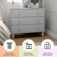 thumbnail image 4 of Buzz & Bloom Small Kids 3-Drawer Wood Dresser Chest for Bedrooms, Gray, 4 of 13