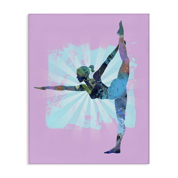 Stupell Industries Stretching Mindful Exercise Sports Painting Wrapped Canvas Art Print Wall Art, 16 x 20